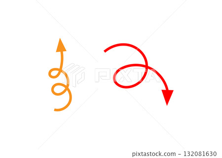 Hand drawn curly line doodle arrow design infographic element perfect for graphic design. Hand drawn curly line doodle arrow design infographic element perfect for graphic design. 132081630