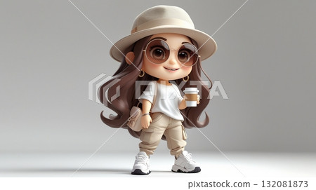 AI-generated woman wearing a hat 132081873
