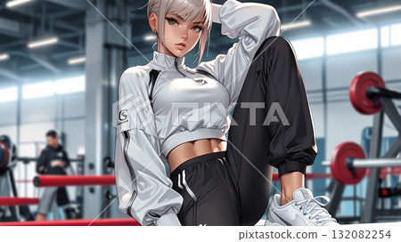 人工智慧生成的健身房女性圖像 132082254