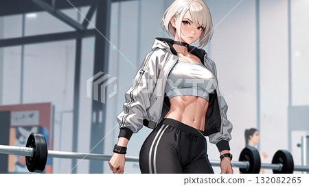 人工智慧生成的健身房女性圖像 人工智慧生成的健身房女性圖像 132082265