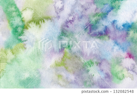 水彩背景 — 藍色、綠色和紫色 132082548