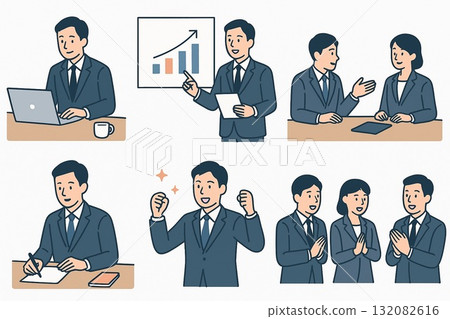 Business illustration set of 6 132082616