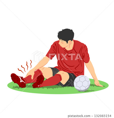 Football player injured his leg Football player injured his leg 132083154