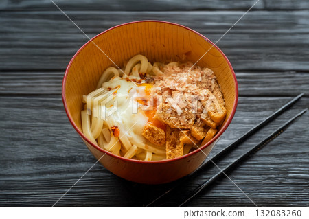 Ise udon is a thick udon noodle Ise udon is a thick udon noodle 132083260