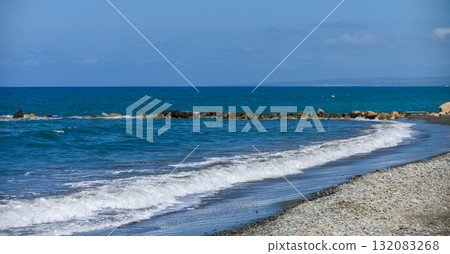 Mediterranean Sea coast in Cyprus during summer 132083268