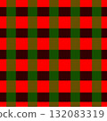 Red, green and brown tartan check pattern background material illustration 132083319