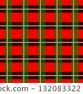 Warm tartan check pattern background material with striking red and beige 132083322