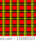 A gorgeous tartan check pattern background material with striking red and yellow lines 132083323