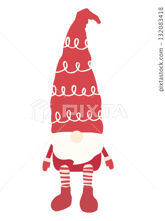 聖誕節坐著的北歐仙女 Tomte 的向量插圖 聖誕節坐著的北歐仙女 Tomte 的向量插圖 132083418