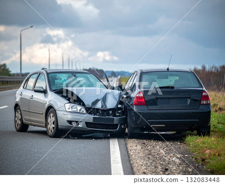 Traffic accident site 132083448