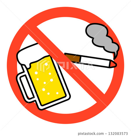 禁止飲酒或吸煙標誌 132083573