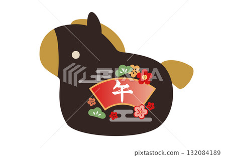 Horse clay bell Zodiac ornament 132084189