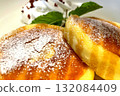 Pancakes with whipped cream 132084409