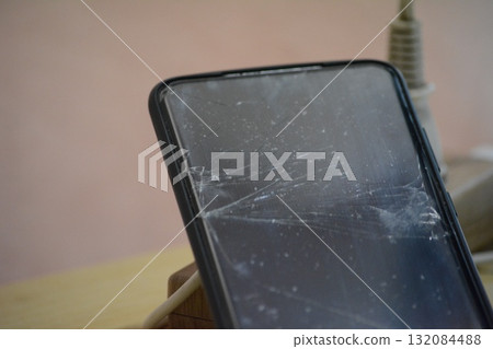 Smartphone LCD screen cracked 132084488