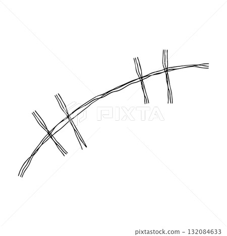 Laughing reaction hand drawn line icon. Monochrome doodle vector illustration with multiple overlapping lines Laughing reaction hand drawn line icon. Monochrome doodle vector illustration with multiple overlapping lines 132084633