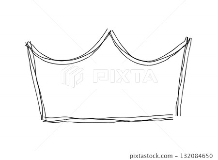 Simple crown hand drawn line icon. Monochrome doodle vector illustration with multiple overlapping lines Simple crown hand drawn line icon. Monochrome doodle vector illustration with multiple overlapping lines 132084650
