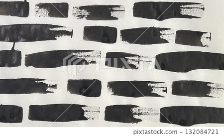 Japanese-style background material drawn with a brush, faint wavy lines drawn with ink and a brush, and wavy line drawings drawn with ink 132084721