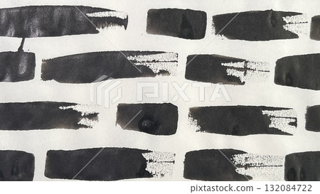 Japanese-style background material drawn with a brush, faint wavy lines drawn with ink and a brush, and wavy line drawings drawn with ink 132084722