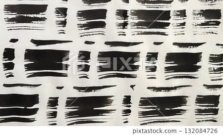 Japanese-style background material drawn with a brush, blurred dashed lines drawn with ink and a brush, dashed borders drawn with ink 132084726