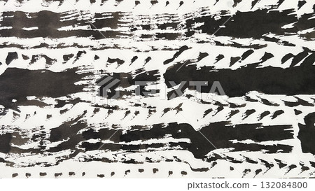 Japanese-style background material drawn with a brush, lines drawn with ink and a brush, and ink line drawings 132084800
