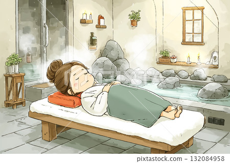 美優系列:在岩盤浴中放鬆的女人 美優系列:在岩盤浴中放鬆的女人 132084958