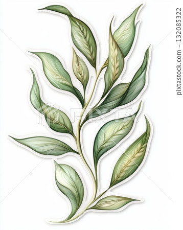 leaves isolated on white background 132085322