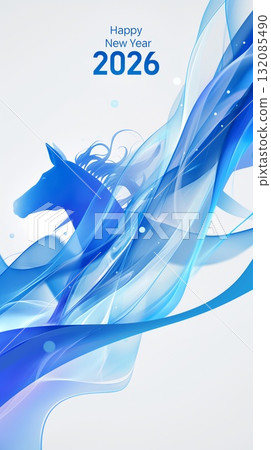 New Year's card illustration material_Year of the Horse (2026) 132085490