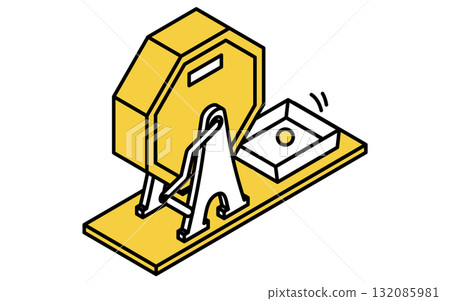 Event icon, simple isometric illustration of lottery machine rattle Event icon, simple isometric illustration of lottery machine rattle 132085981