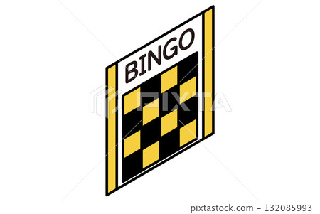 事件圖標，賓果卡的簡單等距插圖 132085993
