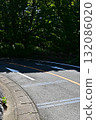 Curves and white lines on a mountain road surrounded by forest 132086020