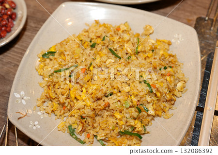 Chinese style food. Egg fried rice Chinese style food. Egg fried rice 132086392