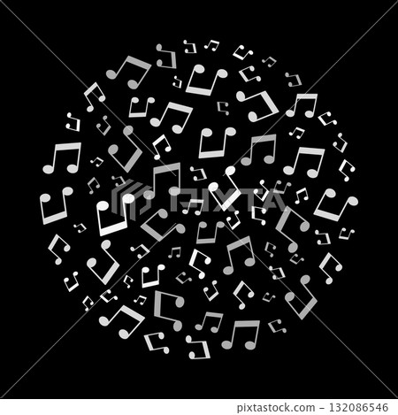 Musical Melodies - A Round Illustration of Multiple Music Notes vector concept illustration Musical Melodies - A Round Illustration of Multiple Music Notes vector concept illustration 132086546