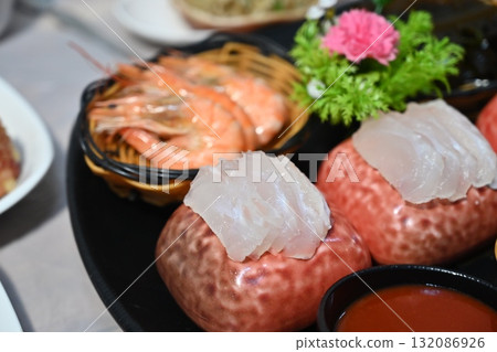 Korean style raw fish. Sashimi Korean style raw fish. Sashimi 132086926