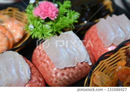 Korean style raw fish. Sashimi Korean style raw fish. Sashimi 132086927