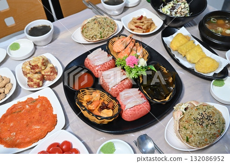 Korean style raw fish. Sashimi Korean style raw fish. Sashimi 132086952