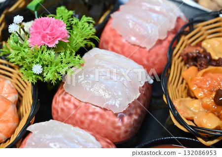 Korean style raw fish. Sashimi Korean style raw fish. Sashimi 132086953