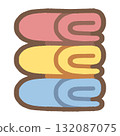 Simple and cute baby bath towel icon illustration material 132087075