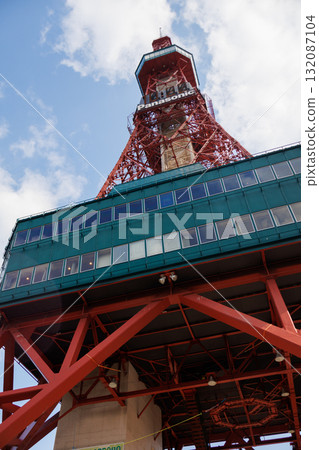 Autumn scenery of the radio tower in Sapporo Odori Park Autumn scenery of the radio tower in Sapporo Odori Park 132087104
