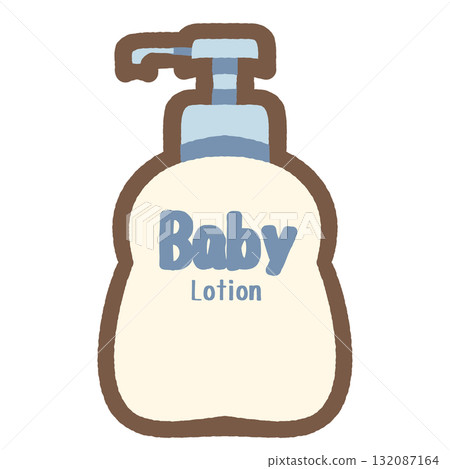 Simple and cute baby lotion icon illustration material 132087164