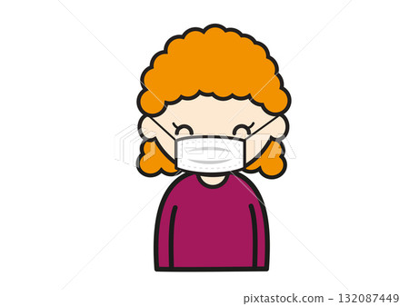 戴著面具的紅髮女孩 132087449