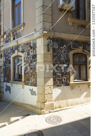 An house covered with colorful decorative tiles in Baku, Azerbaijan An house covered with colorful decorative tiles in Baku, Azerbaijan 132087587