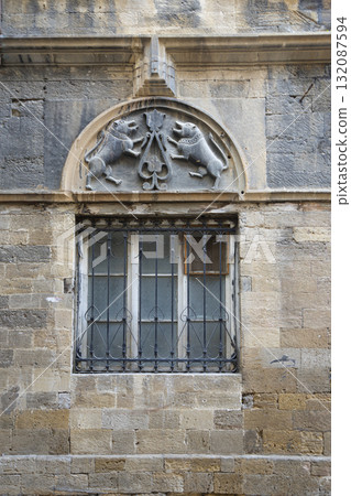 an ancient window in Baku, Azerbaijan an ancient window in Baku, Azerbaijan 132087594