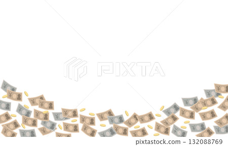 Frame background of scattered money Frame background of scattered money 132088769