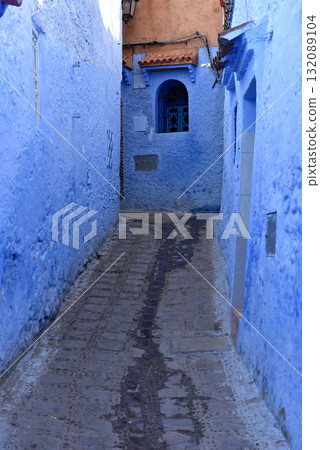 Chefchaouen, Morocco. Houses, streets and steps of old medina painted in blue 132089104