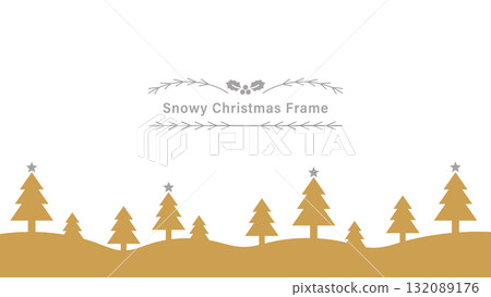 Minimalist winter background, frame. Christmas wallpaper. 132089176
