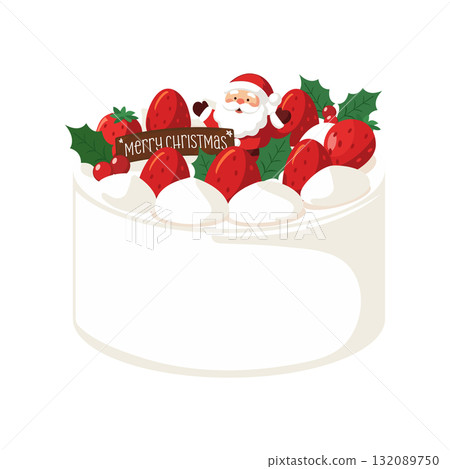 Christmas cake with Santa and chocolate message Christmas cake with Santa and chocolate message 132089750