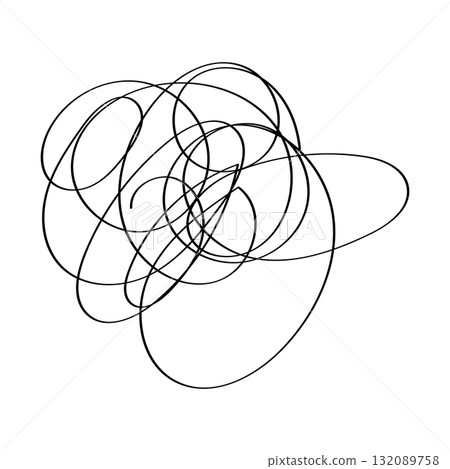 手繪塗鴉纏結的線條 132089758