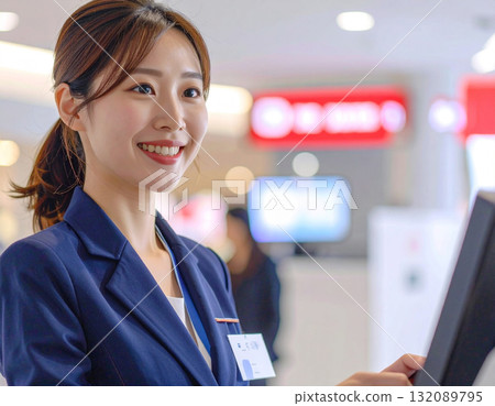 Airport information staff 132089795