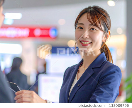 Airport information staff Airport information staff 132089796