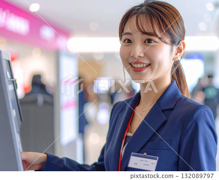 Airport information staff 132089797